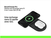 Charger l&#39;image dans la galerie, BELKIN Chargeur sans fil magnétique Boostcharge Pro 2-en-1 Qi2 15W Noir (WIZ021vfBK)
