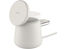 Charger l&#39;image dans la galerie, BELKIN Chargeur sans fil Magsafe Boostcharge Pro 2-en-1 15W Beige (WIZ020VFH37)
