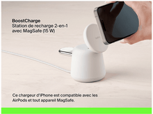 Charger l&#39;image dans la galerie, BELKIN Chargeur sans fil Magsafe Boostcharge Pro 2-en-1 15W Beige (WIZ020VFH37)
