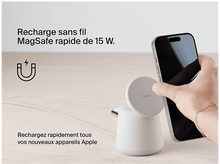 Charger l&#39;image dans la galerie, BELKIN Chargeur sans fil Magsafe Boostcharge Pro 2-en-1 15W Beige (WIZ020VFH37)
