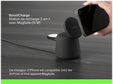 BELKIN Chargeur sans fil Magsafe Boostcharge Pro 2-en-1 15W Noir (WIZ020VFH36)
