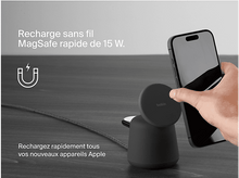 Charger l&#39;image dans la galerie, BELKIN Chargeur sans fil Magsafe Boostcharge Pro 2-en-1 15W Noir (WIZ020VFH36)
