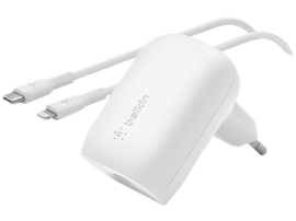 BELKIN Chargeur secteur USB-C avec câble Lightning (WCA005VF1MWH-B5)