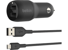 Charger l&#39;image dans la galerie, BELKIN Chargeur voiture 2 x USB + Câble USB - microUSB Noir (CCE002bt1MBK)
