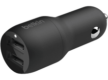 Charger l&#39;image dans la galerie, BELKIN Chargeur voiture 2 x USB + Câble USB - microUSB Noir (CCE002bt1MBK)
