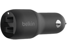 Charger l&#39;image dans la galerie, BELKIN Chargeur voiture 2 x USB + Câble USB - USB-C Noir (CCE001bt1MBK)
