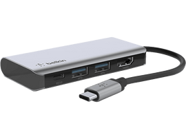 BELKIN Hub USB-C Multiport 4-in-1 Argenté (AVC006BTSGY)