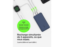 Charger l&#39;image dans la galerie, BELKIN Powerbank 10000 mAh Bleu (BPB011BTBL) Powerbank Bleu
