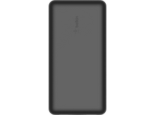 Charger l'image dans la galerie, Une batterie externe Belkin gris foncé sur fond noir. Le logo Belkin est sur la partie supérieure de la batterie.
