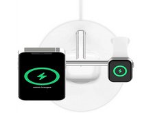 Charger l&#39;image dans la galerie, BELKIN Station de charge sans fil 3-en-1 avec MagSafe 15 W Blanc (WIZ017VFWH)
