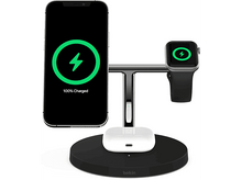 Charger l&#39;image dans la galerie, BELKIN Station de charge sans fil 3-en-1 avec MagSafe 15 W Noir (WIZ017VFBK)
