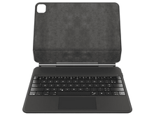 Charger l&#39;image dans la galerie, Clavier de tablette noir avec couverture. Le clavier a des touches et un pavé tactile.
