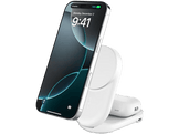 BELKIN UltraCharge 25 W Qi2 Chargeur sans fil magnétique 2-en-1 avec port USB-C Blanc
