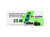 BELKIN UltraCharge 25 W Qi2 Chargeur sans fil magnétique 2-en-1 avec port USB-C Noir