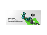 BELKIN UltraCharge 25 W Qi2 Chargeur sans fil magnétique 2-en-1 avec port USB-C Noir