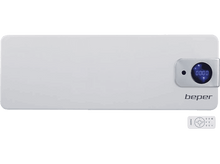 Charger l&#39;image dans la galerie, Chauffage Beper blanc avec affichage numérique et télécommande.
