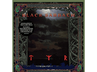 Pochette d'album: Black Sabbath. Image d'un paysage sombre. Texte: BLACK SABBATH TYR.