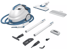 Charger l&#39;image dans la galerie, Nettoyeur vapeur avec accessoires. Comprend unité principale, rallonges et divers accessoires de nettoyage.
