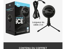 Charger l&#39;image dans la galerie, BLUE MIC Microphone pour Streaming USB Snowball Ice Noir (988-000172)
