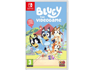 Couverture du jeu Bluey. Des chiens de dessins animés sont sur la couverture. Le titre est Bluey: The Videogame.
