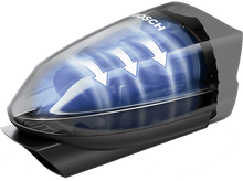 Charger l&#39;image dans la galerie, Aspirateur avec des flèches montrant le flux d&#39;air à travers sa section transparente.
