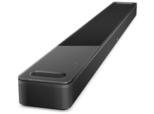 Charger l&#39;image dans la galerie, Une barre de son noire sur fond blanc. Le dessus est une surface noire brillante.
