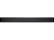 Charger l&#39;image dans la galerie, Barre de son longue et noire avec une façade perforée et un petit panneau de contrôle dessus.
