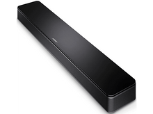 Charger l&#39;image dans la galerie, Une barre de son BOSE noire, centrée, légèrement inclinée. Comporte une surface de haut-parleur en maille.
