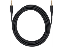 Charger l&#39;image dans la galerie, Câble audio noir avec connecteurs dorés. Le câble est enroulé.
