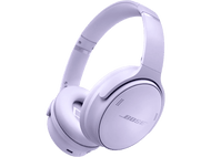 Casque lilas avec le logo BOSE, incliné sur fond noir.