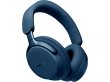 Charger l&#39;image dans la galerie, Casque Bose bleu foncé, design circum-auriculaire, sur fond noir, vue en angle.
