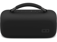 Charger l&#39;image dans la galerie, Haut-parleur portable noir avec une poignée, des boutons de contrôle et un port USB-C.
