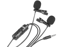 Charger l&#39;image dans la galerie, Une paire de microphones noirs avec des clips.
