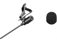 Charger l&#39;image dans la galerie, Micro cravate avec pince et bonnette anti-vent. Couleur noire.
