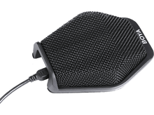 Charger l&#39;image dans la galerie, Un microphone noir avec une housse en mesh et un câble sortant du bas.
