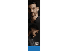 Charger l&#39;image dans la galerie, Deux hommes avec des poils sur le visage. L&#39;un regarde la caméra. L&#39;autre regarde vers le bas. Code QR en bas.
