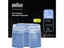Charger l&#39;image dans la galerie, Un produit Braun 3en1 ShaverCare, avec deux cartouches de nettoyage bleues.
