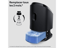 Charger l&#39;image dans la galerie, Appareil de nettoyage noir avec un conteneur bleu. Instruction avec fond noir.
