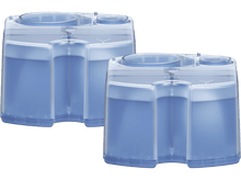 Charger l&#39;image dans la galerie, Deux contenants bleus avec du liquide bleu. Les contenants sont carrés avec un dessus et un dessous arrondis.
