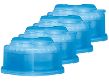Charger l&#39;image dans la galerie, Quatre récipients empilés, bleu clair, transparents, aux bords arrondis sur fond blanc.
