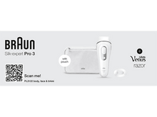 Charger l&#39;image dans la galerie, Braun Silk-expert Pro 3 avec rasoir Venus, fond blanc.
