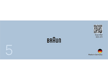 Charger l&#39;image dans la galerie, Une carte bleu clair avec le logo Braun. Le texte dit &#39;5&#39; et &#39;Made in Germany&#39; avec un drapeau allemand.
