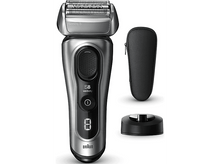 Charger l&#39;image dans la galerie, Rasoir électrique, socle de charge noir, étui de voyage noir, affichage numérique.
