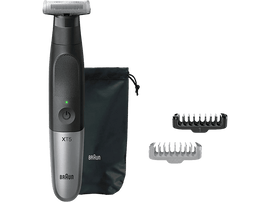 Tondeuse Braun XT5 et accessoires. Noir et argent. Comprend des têtes de coupe.