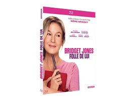 Couverture du film : Renée Zellweger tient un stylo et un cahier rouge. Le titre est "Bridget Jones Folle de Lui". Noms des acteurs.