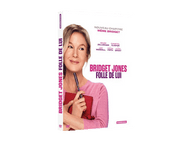 Couverture du film Bridget Jones: Folle de lui. Renée Zellweger tient un stylo et un livre rouge. Texte en français et anglais.