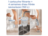 BRITA Carafe filtrante en verre 2,5 L - Bleu clair - Inclut 1 filtre à eau Maxtra Pro