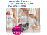 BRITA Carafe filtrante en verre 2,5 L - Bleu clair - Inclut 1 filtre à eau Maxtra Pro