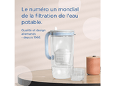 BRITA Carafe filtrante en verre 2,5 L - Bleu clair - Inclut 1 filtre à eau Maxtra Pro