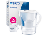 BRITA Carafe filtrante Marella Cool White + 2 filtre à eau Maxtra Pro All-in1 (1051133)